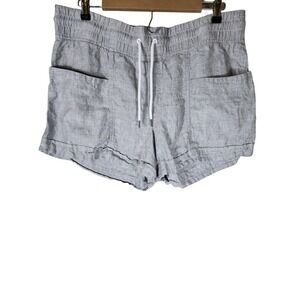 ATHLETA Gray Cabo Linen 4" Lightweight Breathable Shorts SZ 16